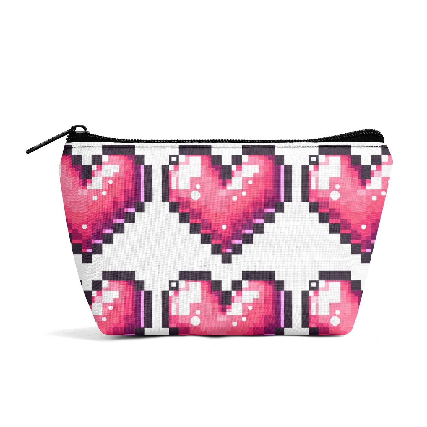 Girls Pixel Heart Glam Zipper Wristlet Bag