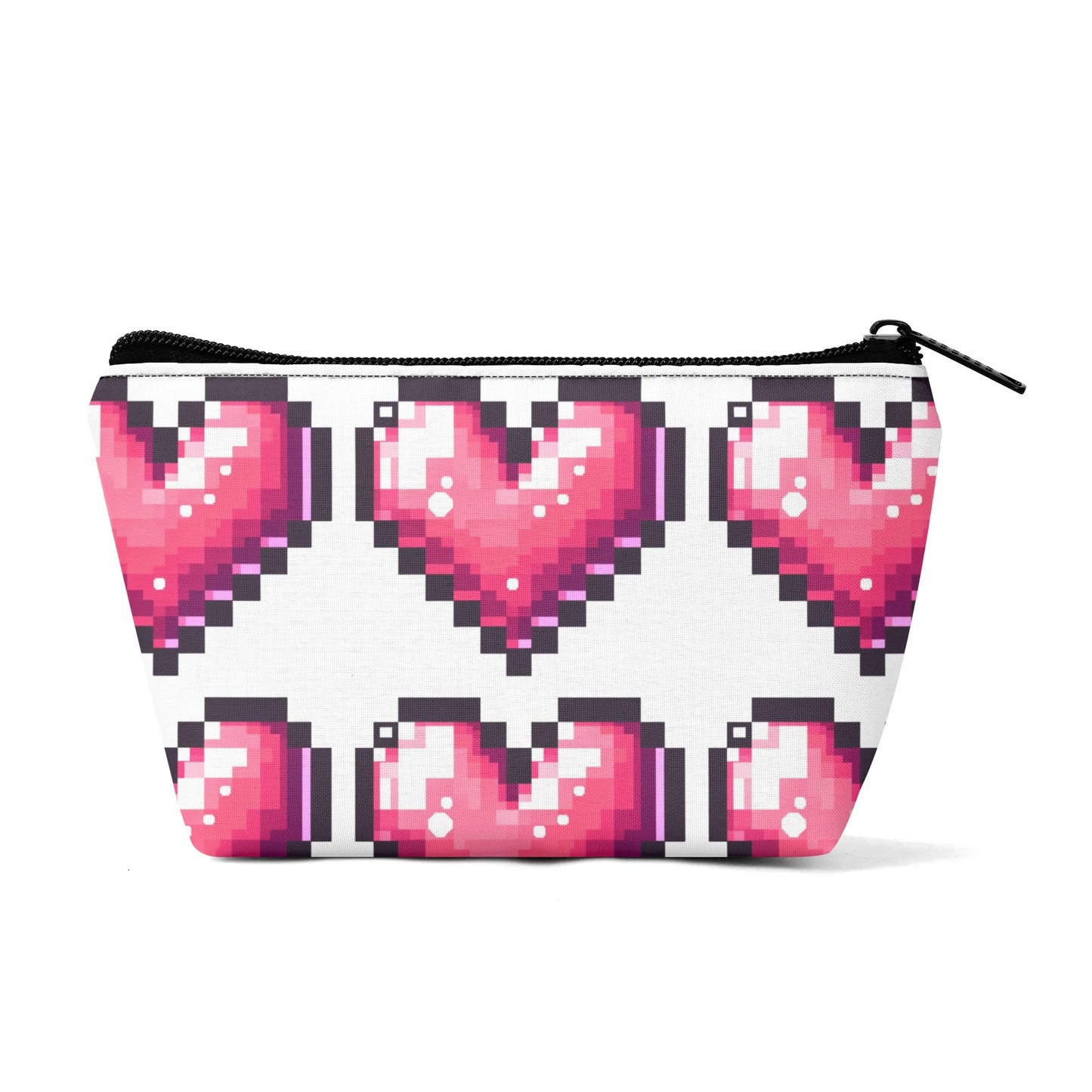 Girls Pixel Heart Glam Zipper Wristlet Bag