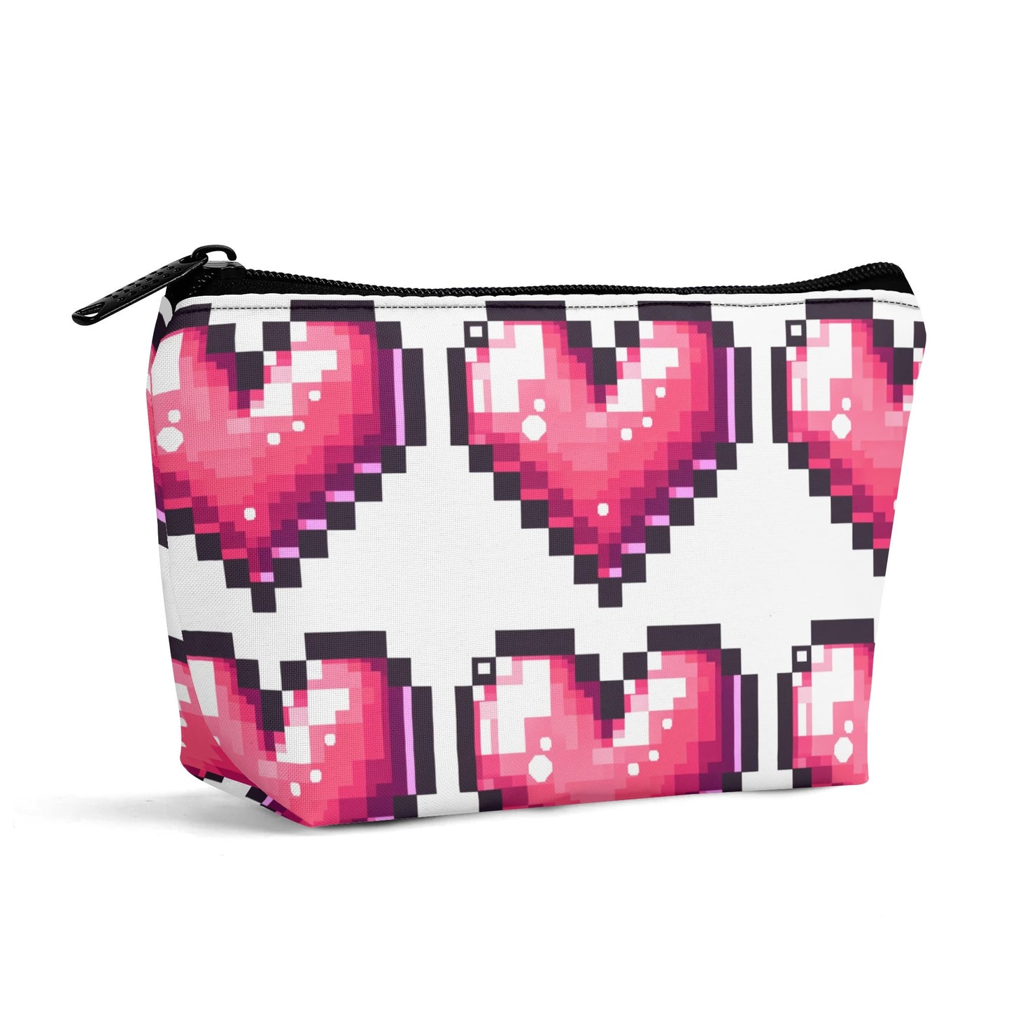 Girls Pixel Heart Glam Zipper Wristlet Bag