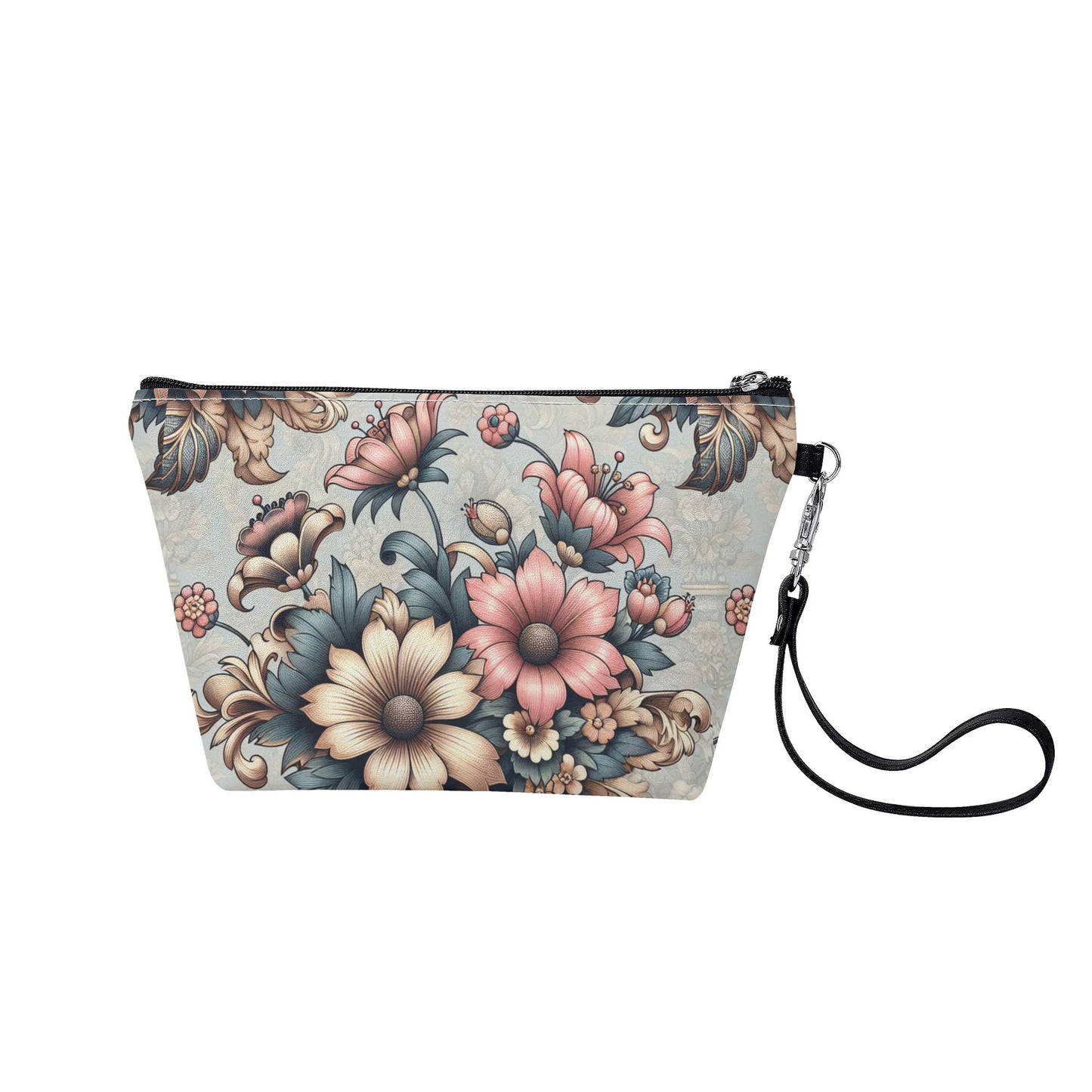 Floral Zipper Sling Make Up Bag