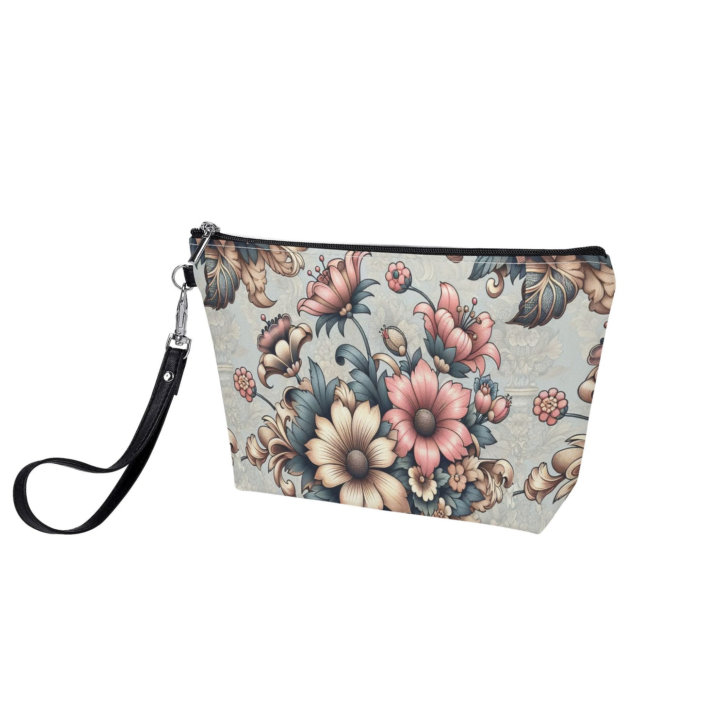 Floral Zipper Sling Make Up Bag