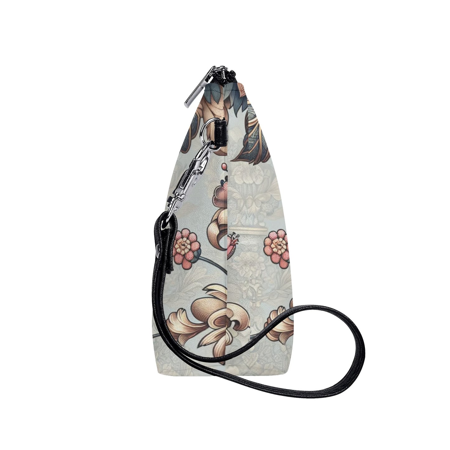 Floral Zipper Sling Make Up Bag