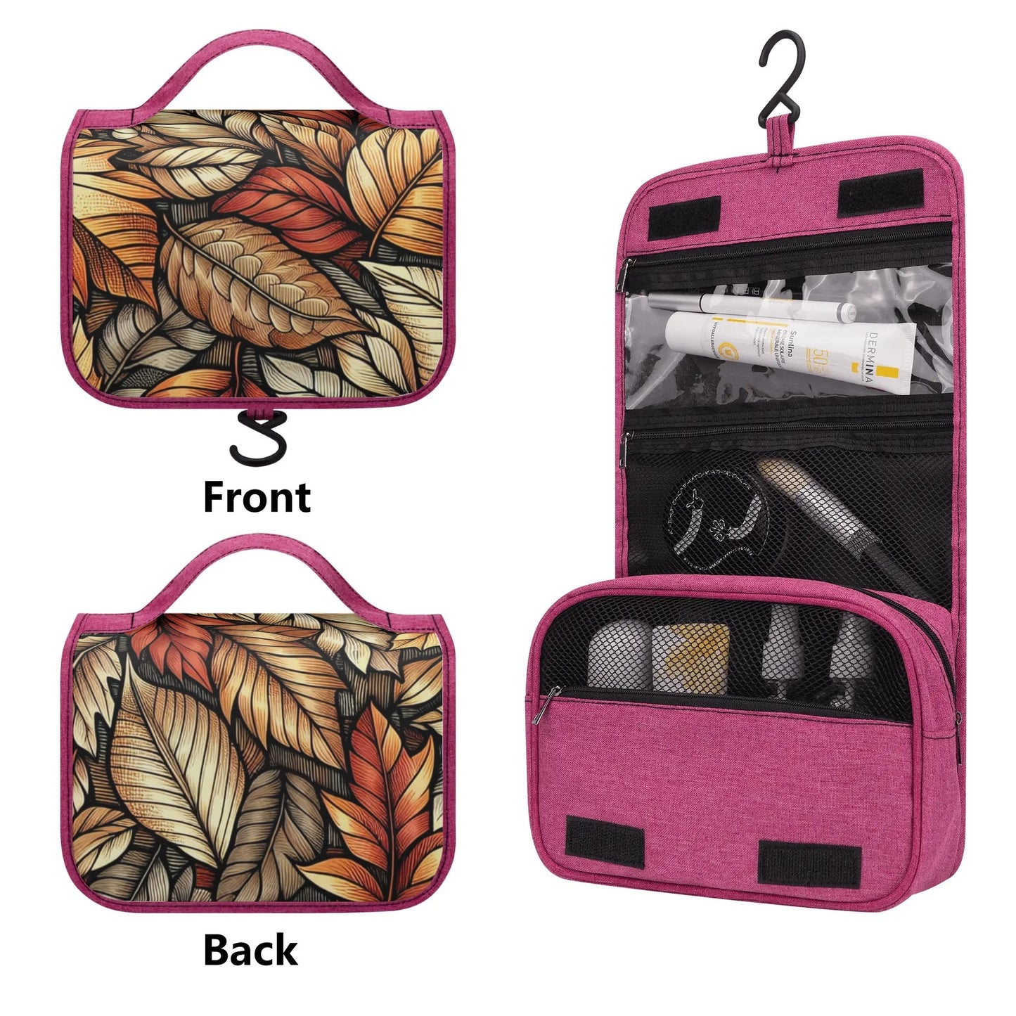 Fall Theme Toiletry Cosmetic Travel Bag