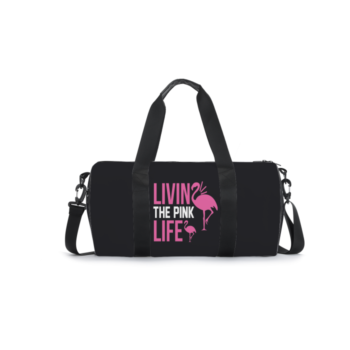 Pink,Black,Black Bag,Workout,Workout Bag,Travel,Duffel Bag,Flamingo,Love,Life,MOQ1,Delivery days 5