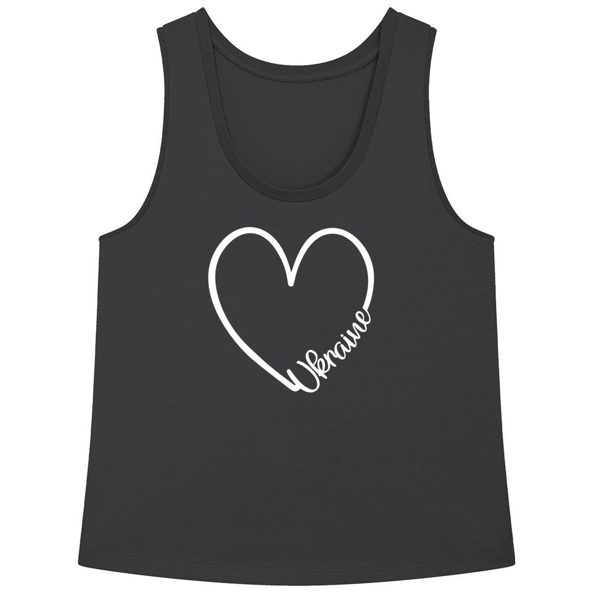 Woman's Loose Fit "HEART UKRAINE" Premium Plus Tank Top