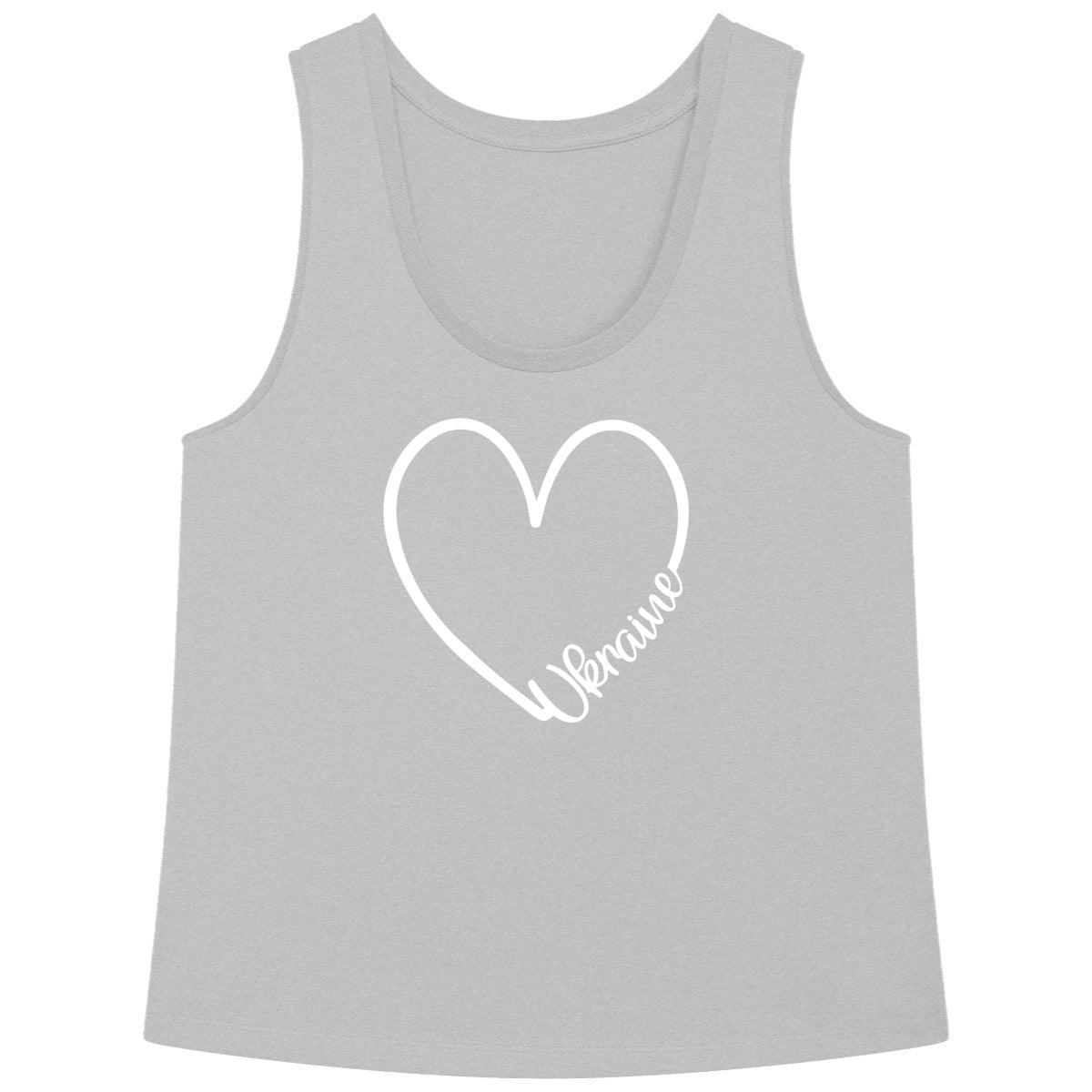 Woman's Loose Fit "HEART UKRAINE" Premium Plus Tank Top